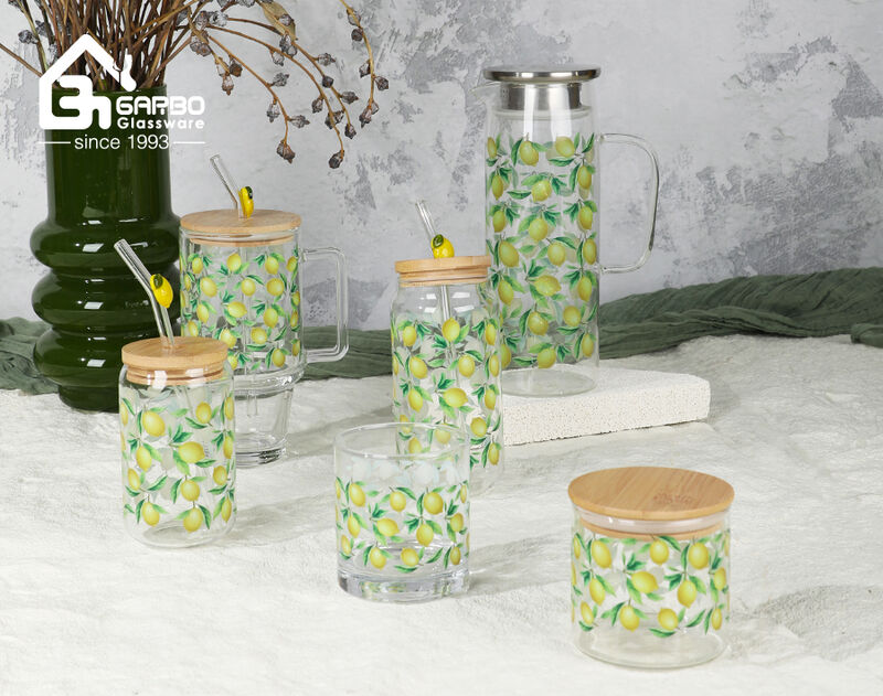 New Arrival Lemon-Patterned Glass Drinkingware Series