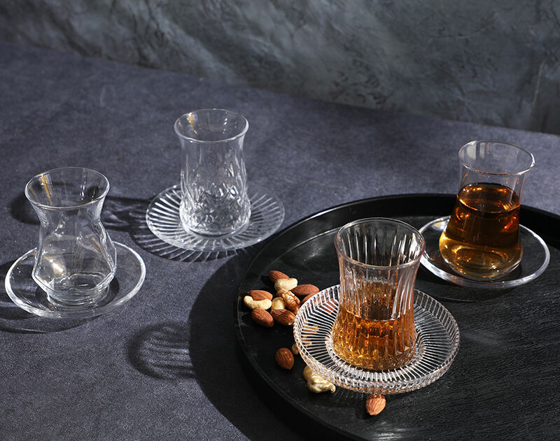 New items blown tea glass saucer set in hign quality