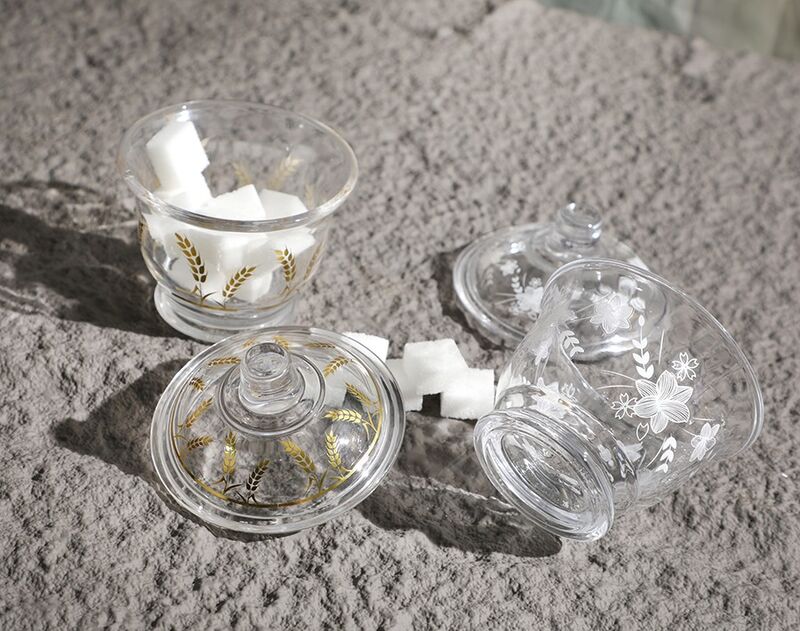 OEM Decor Glass Candy Jar 205ml Glass Cookies Bowl With Lid For Wholesale