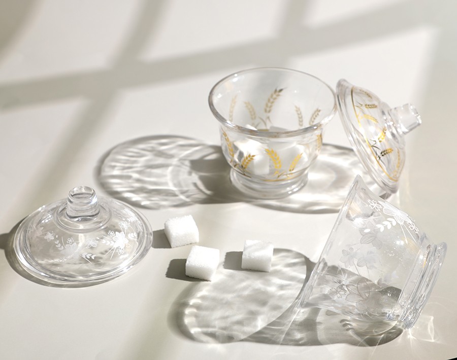 OEM Decor Glass Candy Jar 205ml Glass Cookies Bowl With Lid For Wholesale