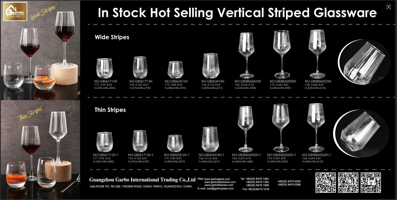 Elevate Your Inventory with Our In-Stock Vertical Striped Glassware Collection