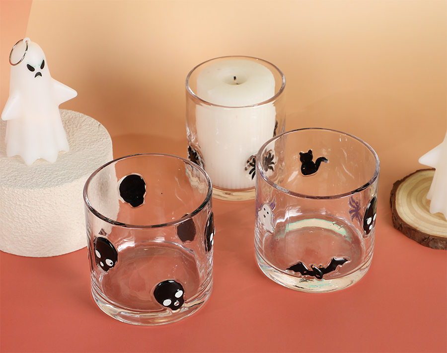 Halloween Series of Hand-Blown Glass Candle Holders Festive Decorative Items Halloween Series of Hand-Blown Glass Candle Holders Festive Decorative Items