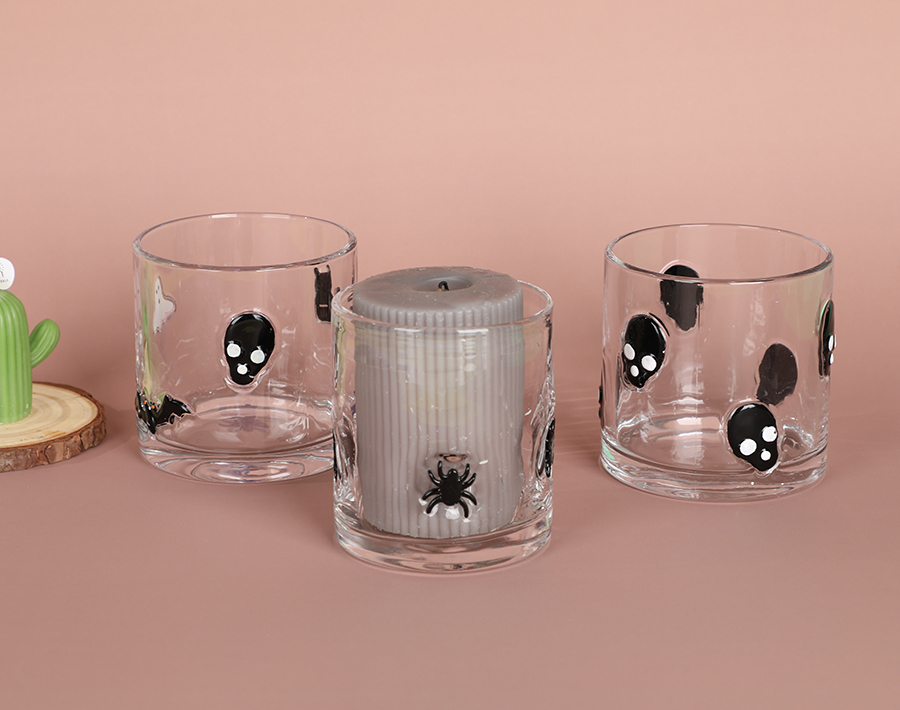 Halloween Series of Hand-Blown Glass Candle Holders Festive Decorative Items Halloween Series of Hand-Blown Glass Candle Holders Festive Decorative Items