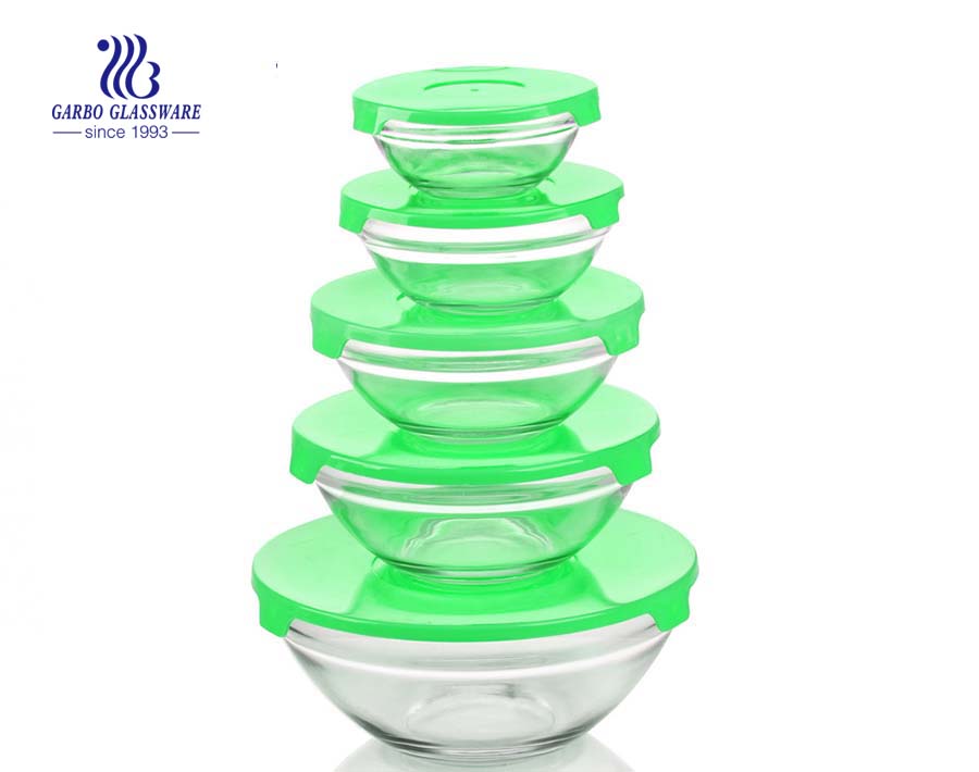 Wholesale cheap price 5pcs glass salad bowl set