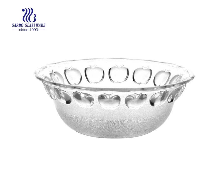 STOCKED 5 size classic apple shape glass bowl 