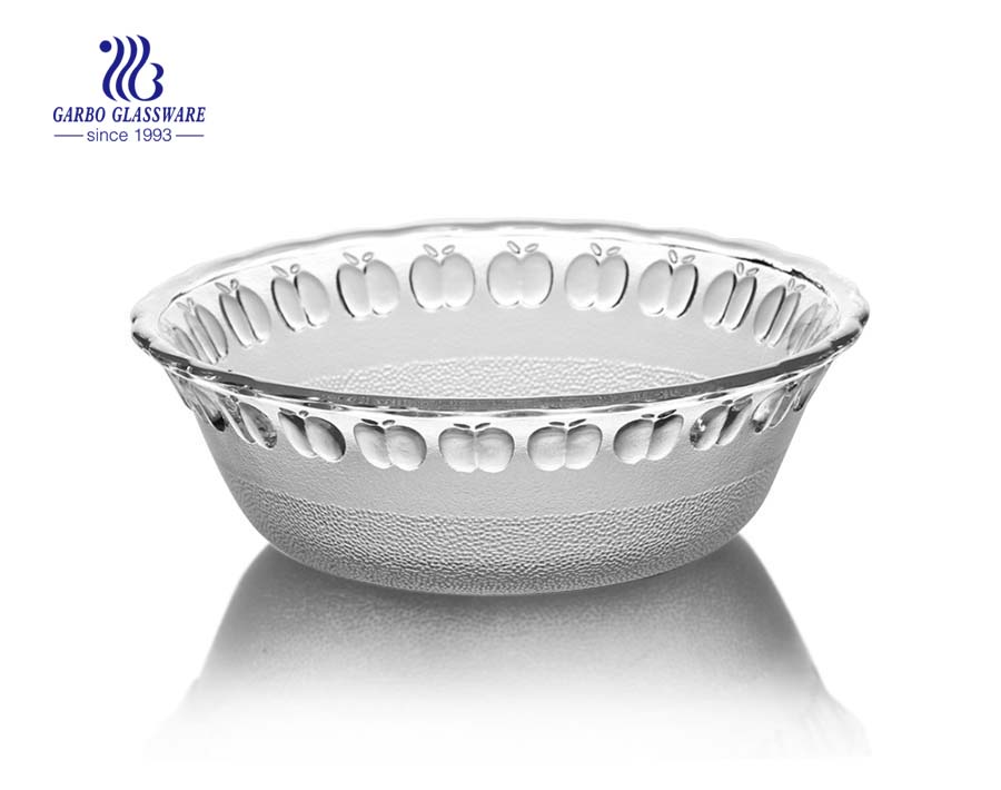 STOCKED 5 size classic apple shape glass bowl 