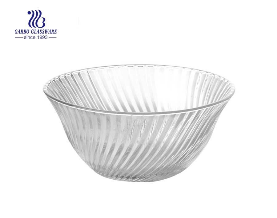 Round shape engraved 6.7 inch wholesale glass bowl in wholesale cheap price