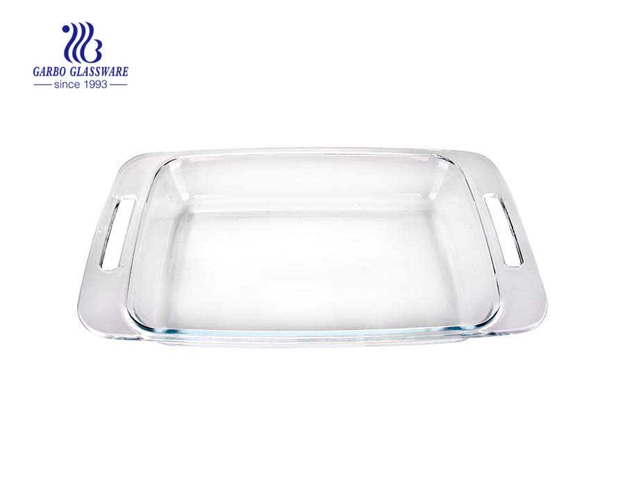 Plat en verre de cuisson à haute teneur en borosilicate 1.8 L pour micro-ondes