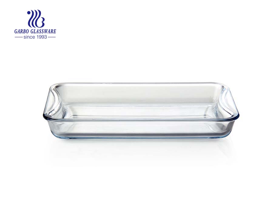 Plat en verre de cuisson à haute teneur en borosilicate 1.8 L pour micro-ondes