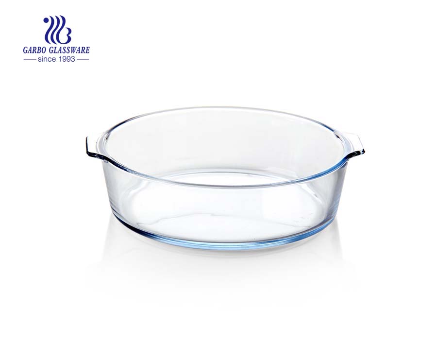 Plato de vidrio para hornear de alto borosilicato 1.8L para microondas