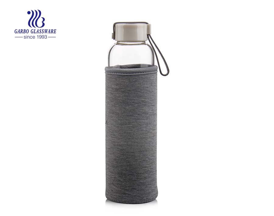 550 مل قماش غطاء زجاجة بيركس زجاج المياه المصنوعة في الصين