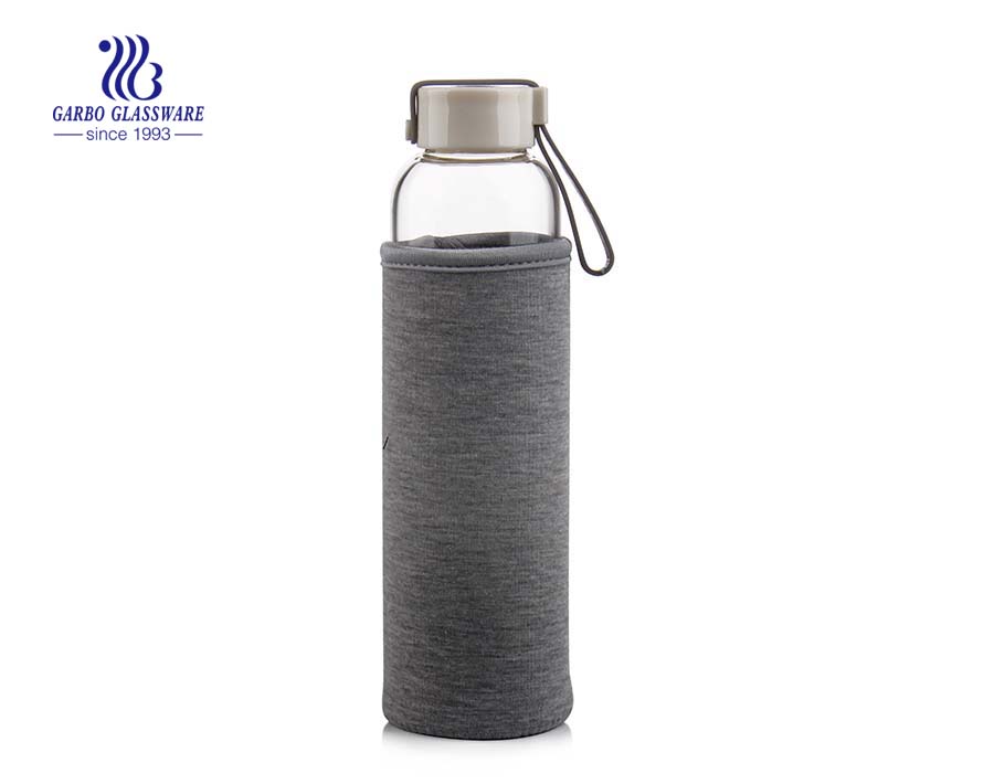 550ml Fabric cover pyrex glass water bottle Made in China