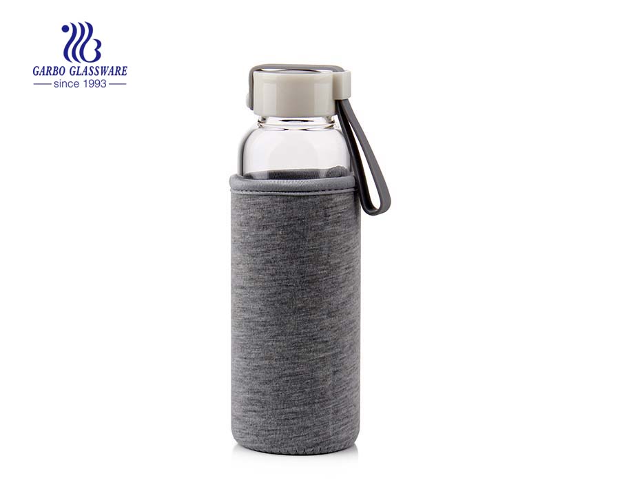 550ml Fabric cover pyrex glass water bottle Made in China