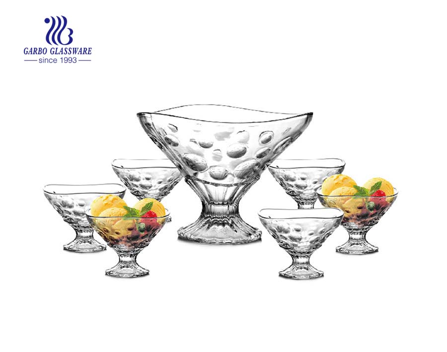 Garbo colored glass round shape 7 PCS salad bowl set