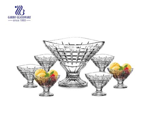 Garbo colored glass round shape 7 PCS salad bowl set