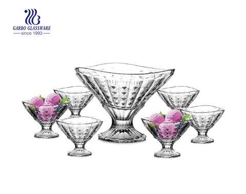 Garbo farbiges Glas runde Form 7 PCS Salatschüssel Set