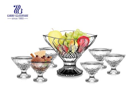 Garbo colored glass round shape 7 PCS salad bowl set