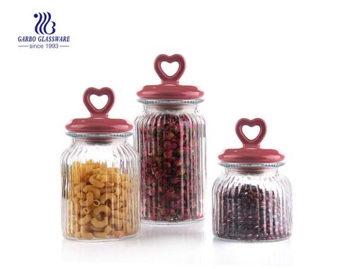 1300ml Clear Glass Food storage jar cookie jar with ceramics Cap