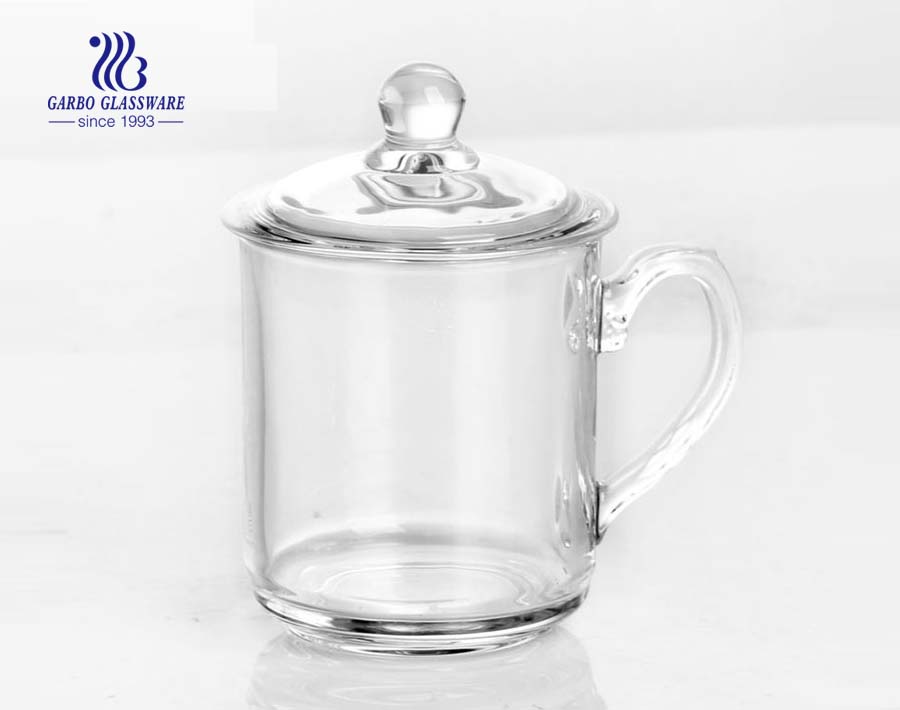 clear glass tea cup with lid for green tea Wholesale