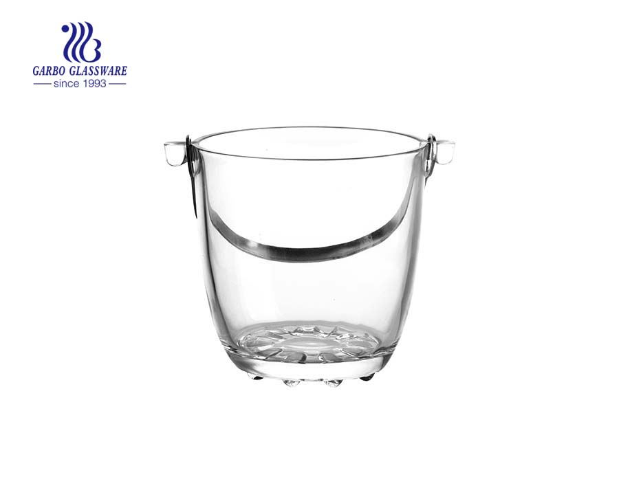 China Fabrik 1000ml Glas Eiskübel mit Diamant Design