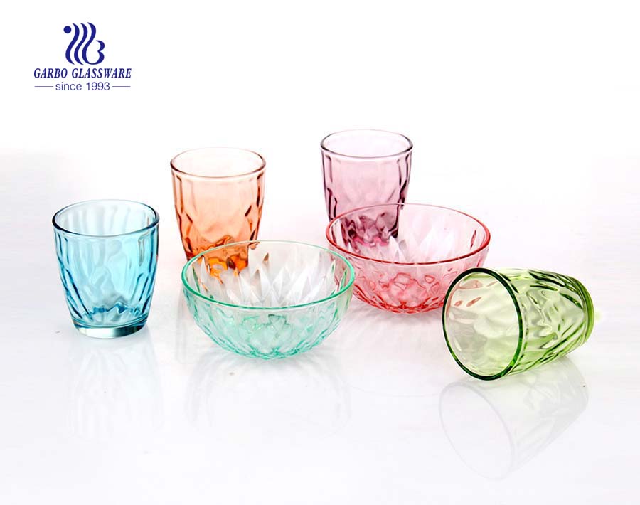 12pcs clear glass bowl and plate dinner glassware set