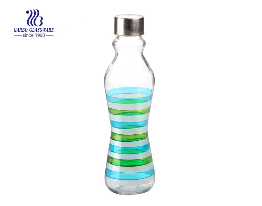 500ml Spray color glass water bottle