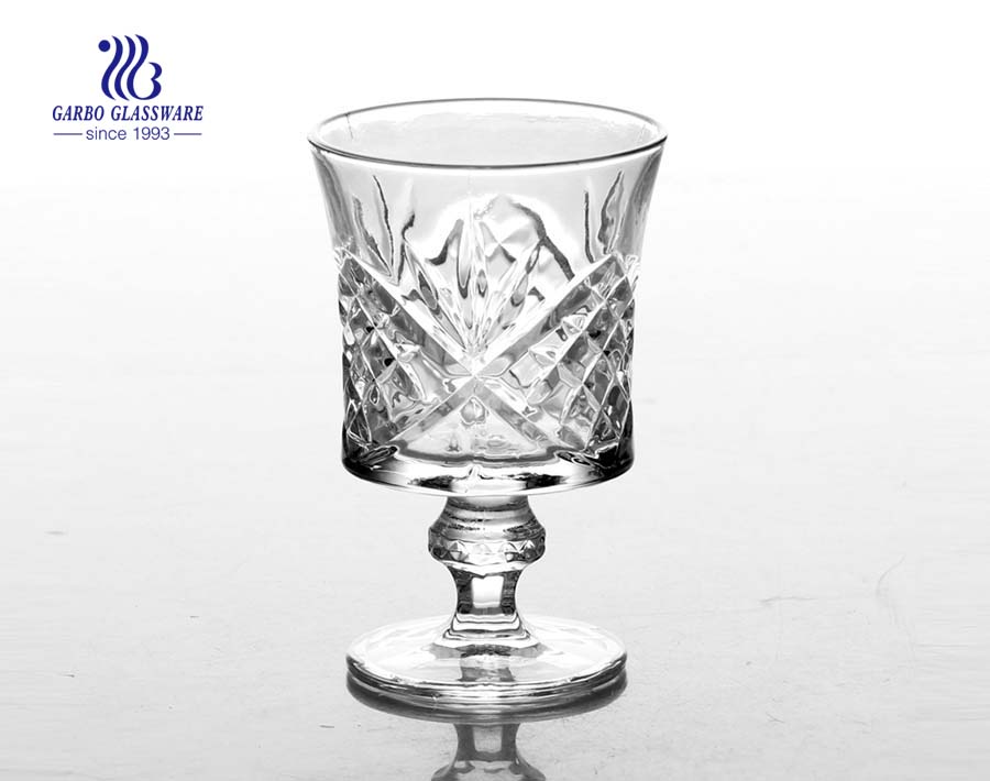 Martin Engraved Glass High Ball Goblets With Stem