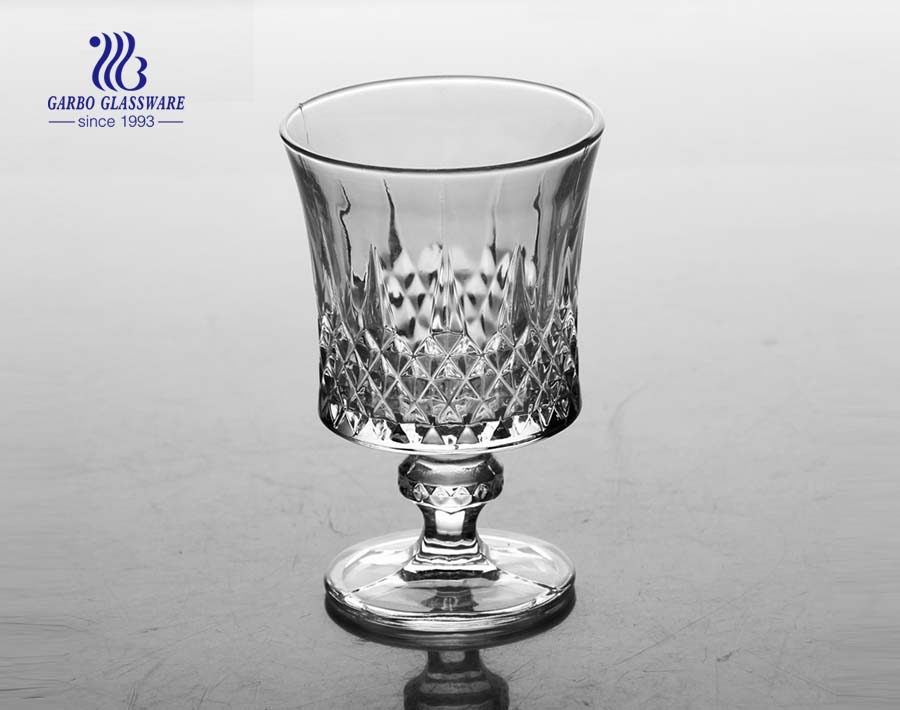 Martin Engraved Glass High Ball Goblets With Stem