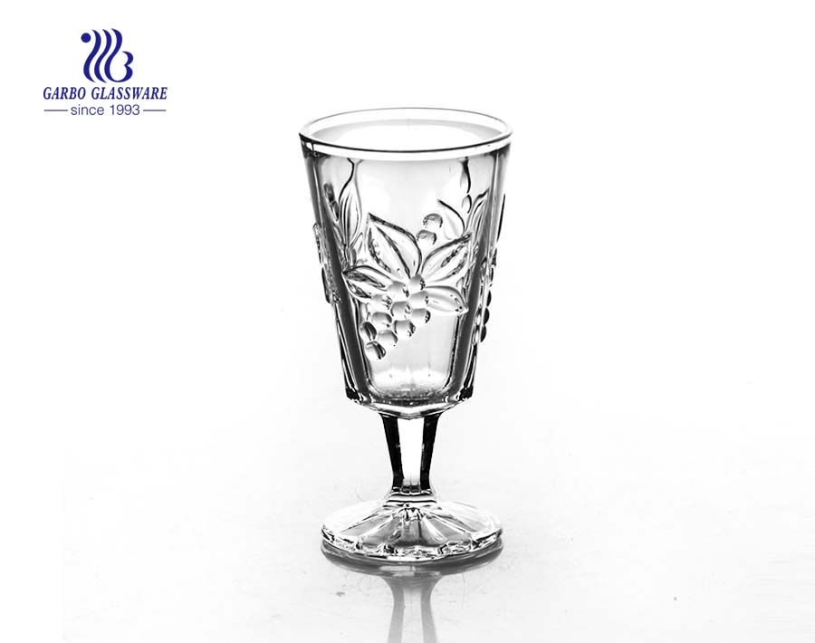 Martin Engraved Glass High Ball Goblets With Stem