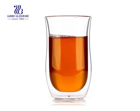 ODM. 9OZ  New arrival pyrex glass coffee cup double wall cup