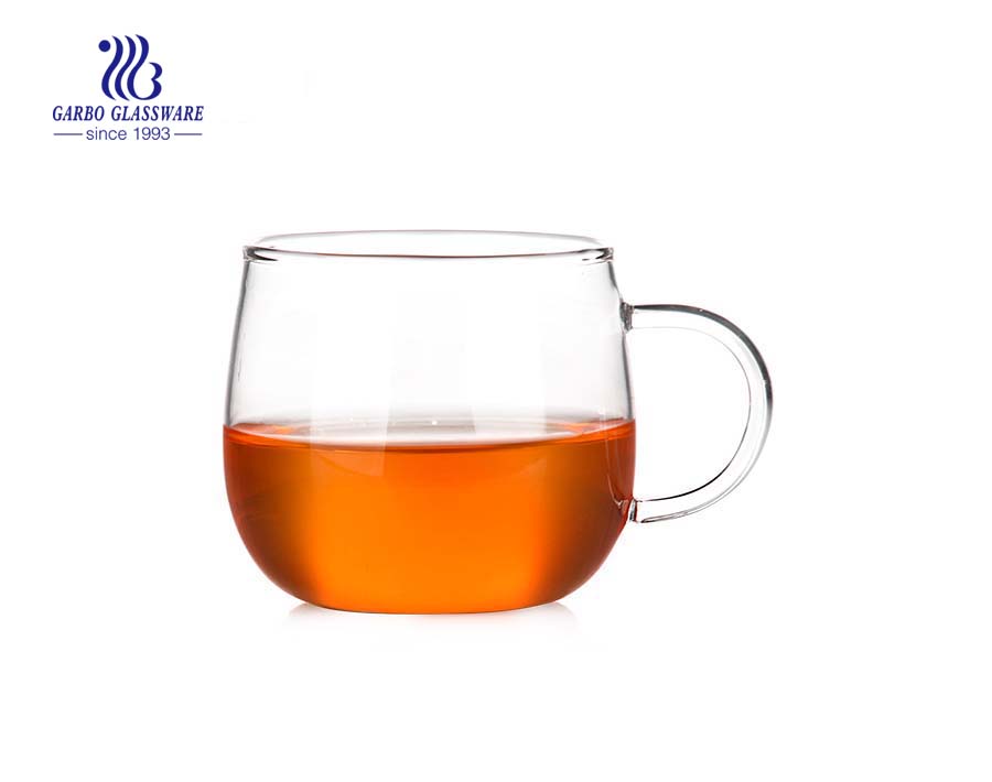 Pyrex glass teaware 15oz customized decal logo single wall cup