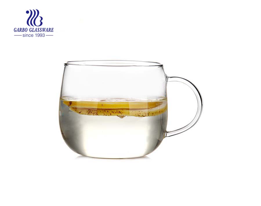 Pyrex glass teaware 15oz customized decal logo single wall cup