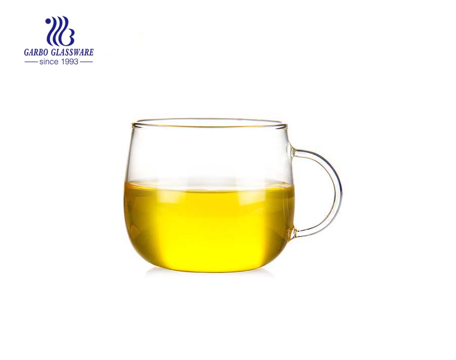 Verre à thé en verre Pyrex 15oz personnalisé décalque logo simple paroi tasse