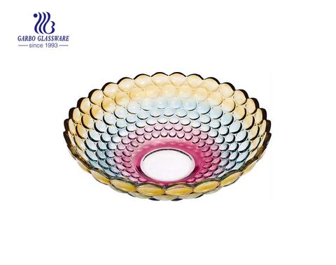 11.8'' Color Glass fruit bowl with dot design
