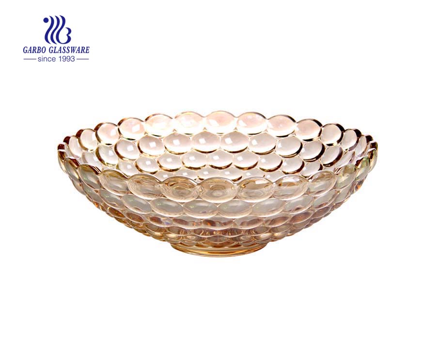 11.8'' Color Glass fruit bowl with dot design