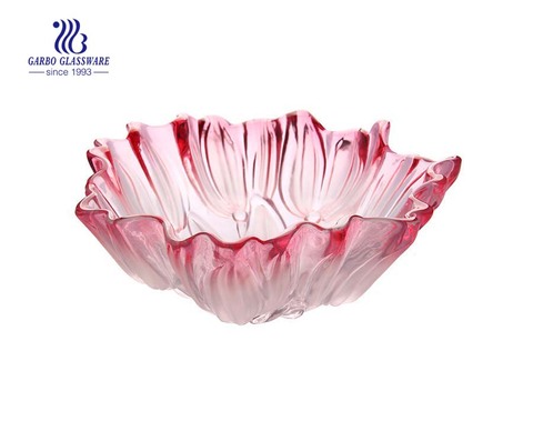 11'' Glass fruit bowl with red spray color