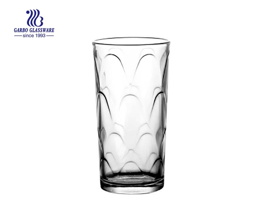 Copos de vidro de água com design de 9 onças