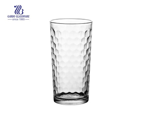 Vasos de vidrio de agua de diseño de punto de 9 oz