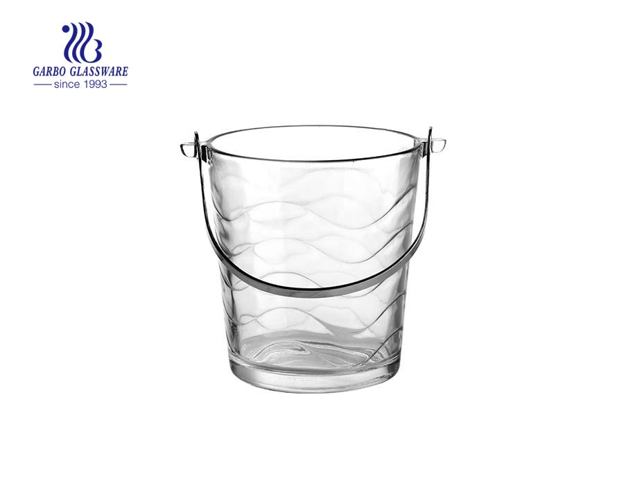 China factory supplier cut glass ice bucket 