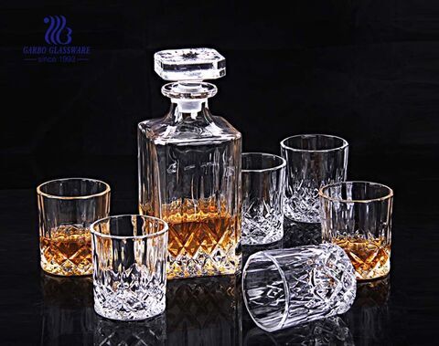 Il decanter in vetro all'ingrosso da 7 pezzi imposta 750 ml