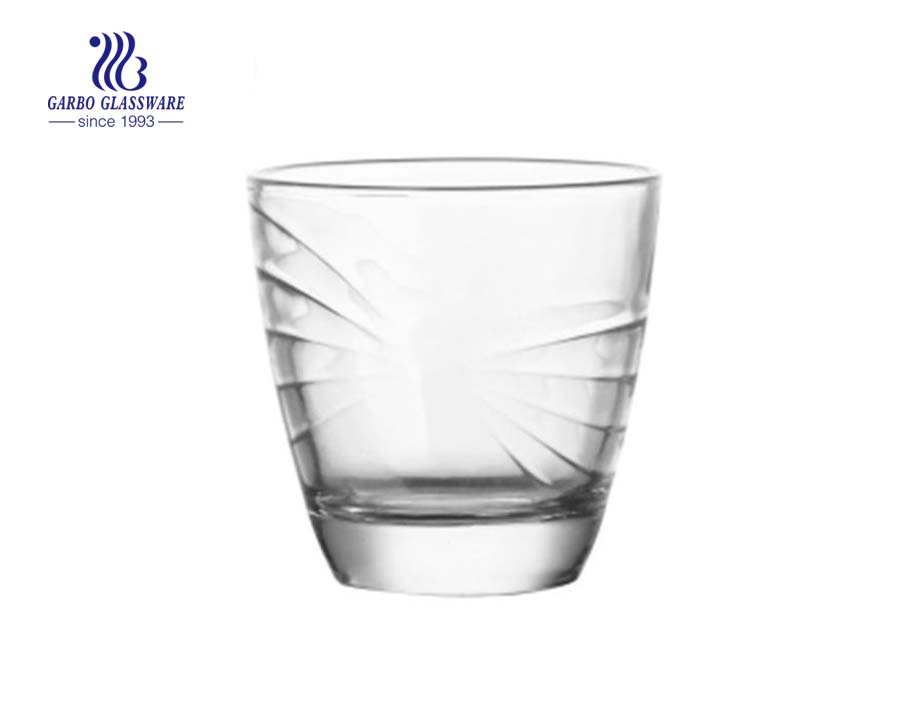 Taza de agua de cristal popular del diseño del punto de la forma del huevo 7oz