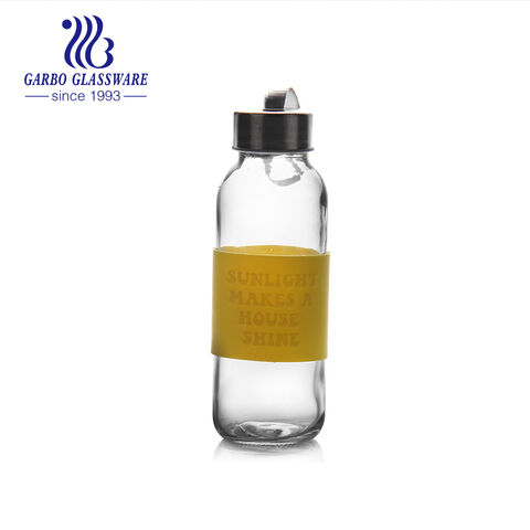 Botella de vidrio deportivo transparente de 450 ml