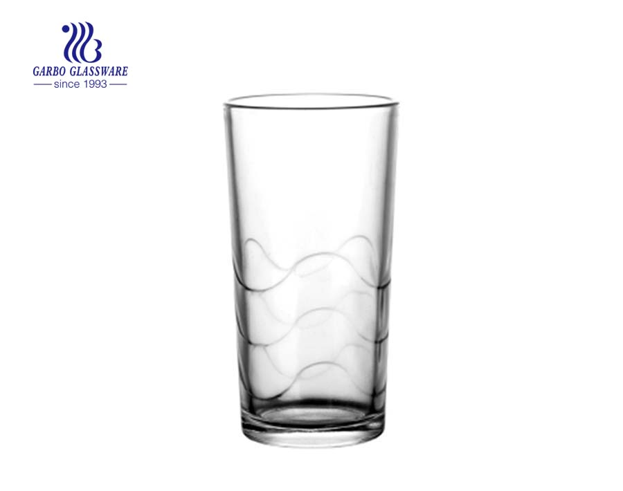 Vaso de vidrio de agua de grano interno de 200 ml