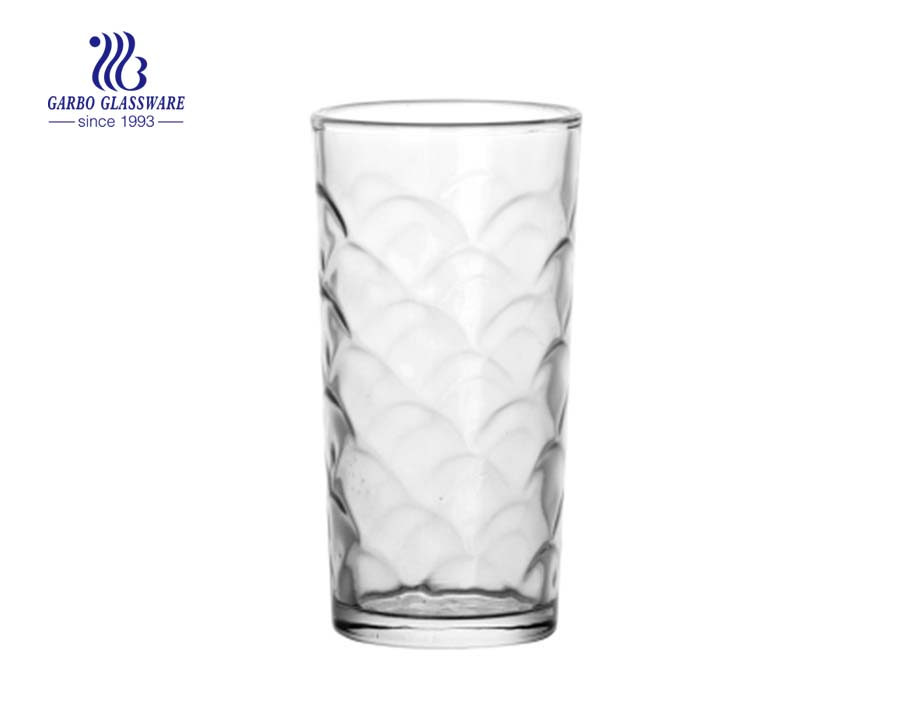 8oz egg shape pressed water glass tumbler 