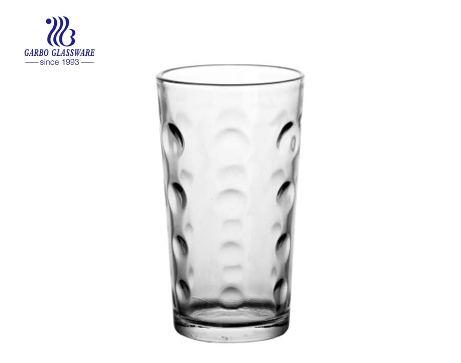 8oz egg shape pressed water glass tumbler 