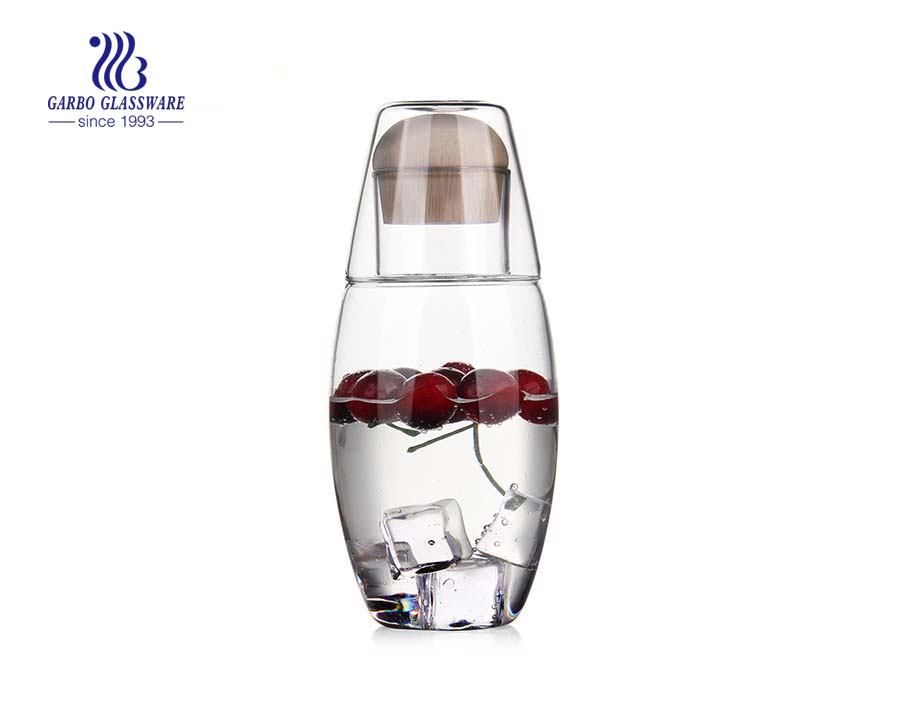 1.2L Heat Resistant Borosilicate Water Carafe with Stainless Steel Flow Lid