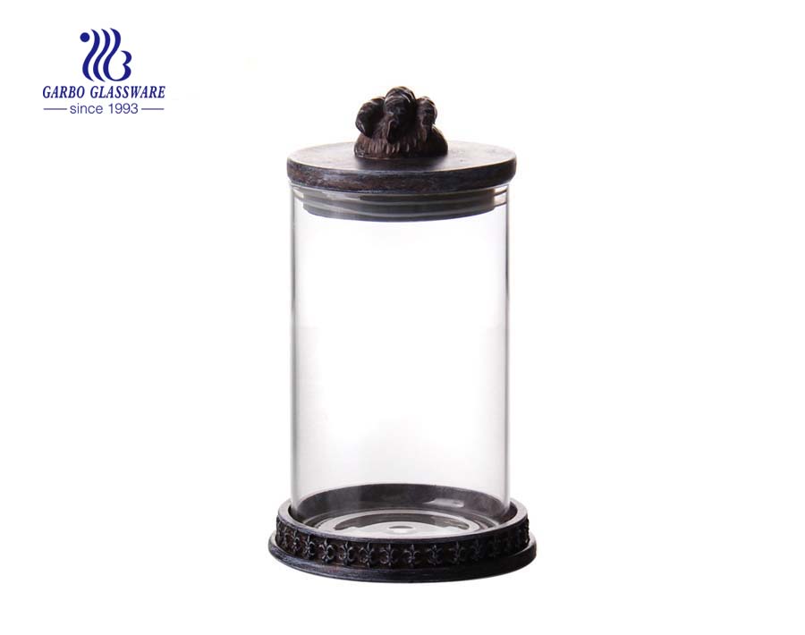 3 pcs set airtight glass candy  jar with lid 