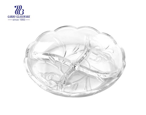 8.5 pouces assiettes à manger en verre transparent bon marché fabriquées en Chine