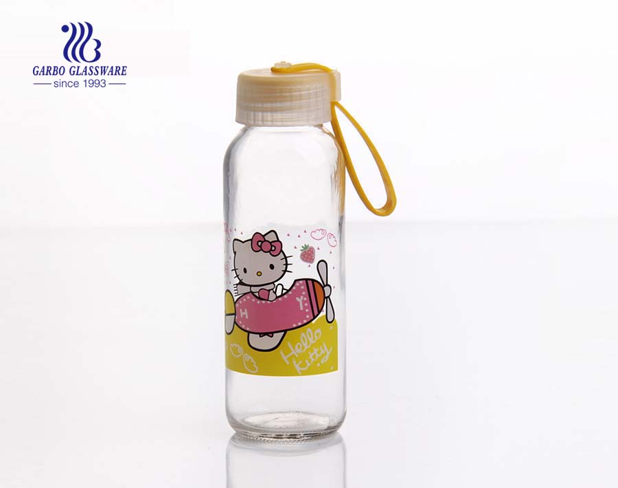 300ml Klarglas-Wasserflasche mit Abziehbildern