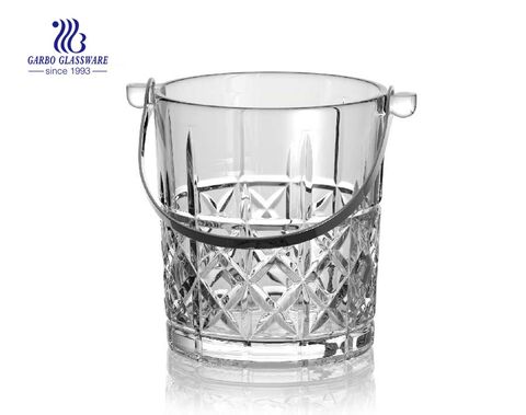 Unique design cut glass ice bucket made in china 